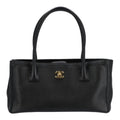 Sac fourre-tout exécutif d'occasion en cuir caviar noir CHANEL petit authentique